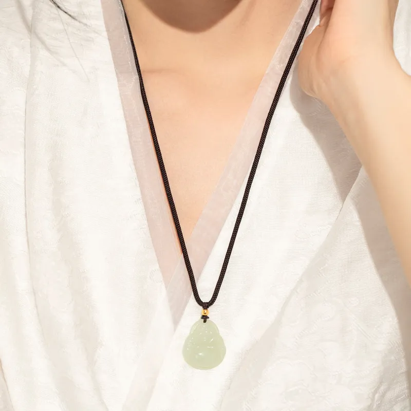 LAOMIAO Hetian Jade Pendants Pale Greenish White Jade Women's-1