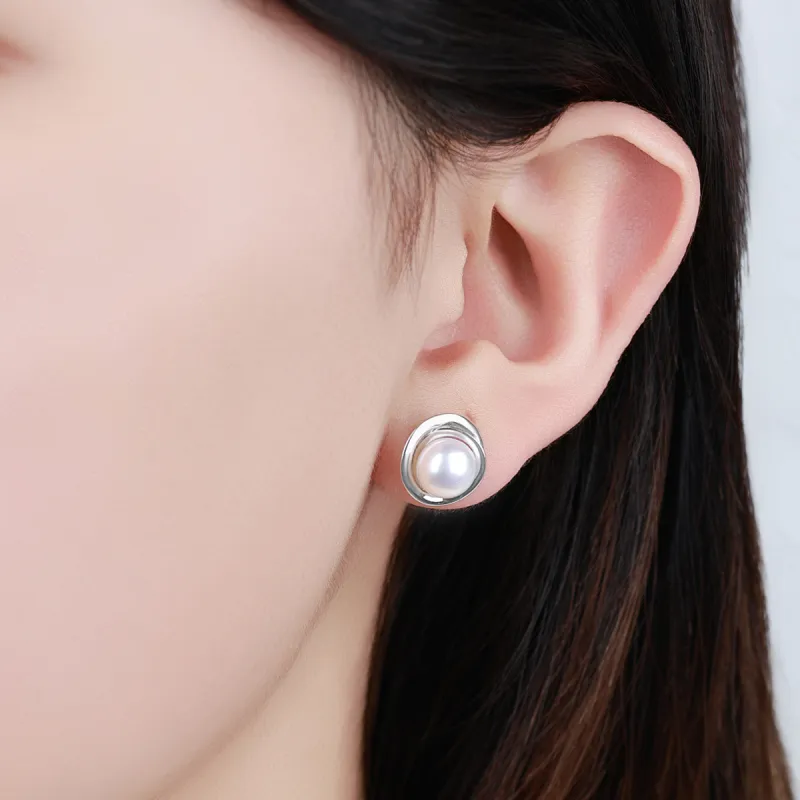 LAOMIAO Pearl Stud Earrings Women's-6