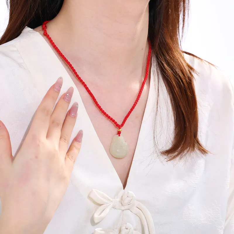 LAOMIAO Hetian Jade Pendants Pale Greenish White Jade Women's-7