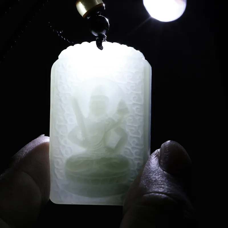 LAOMIAO Hetian Jade Pendants Green Jade Unisex-7