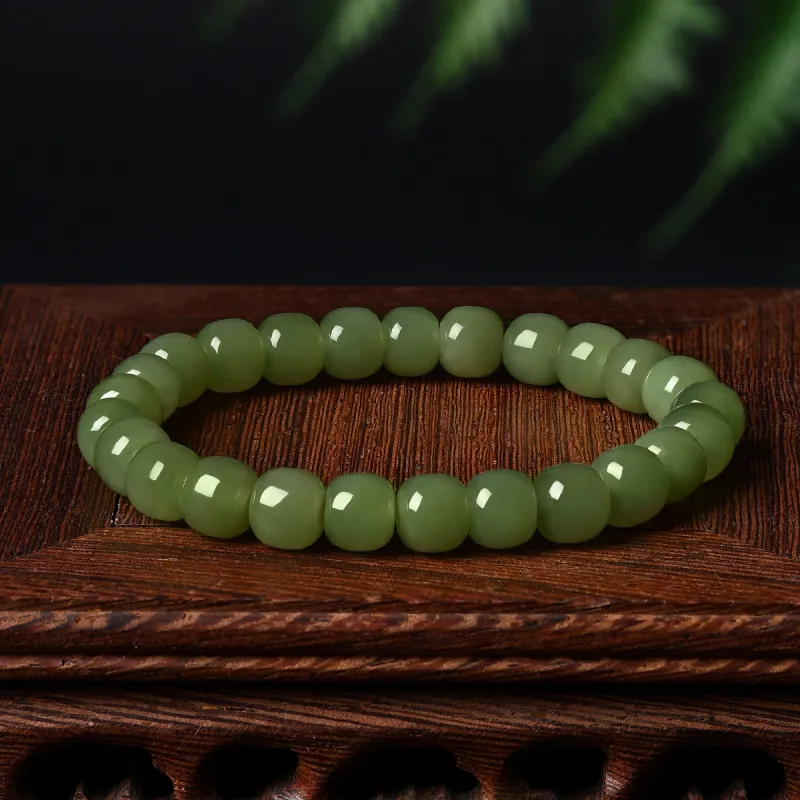 LAOMIAO Hetian Jade Bracelets Green Jade Women's-13