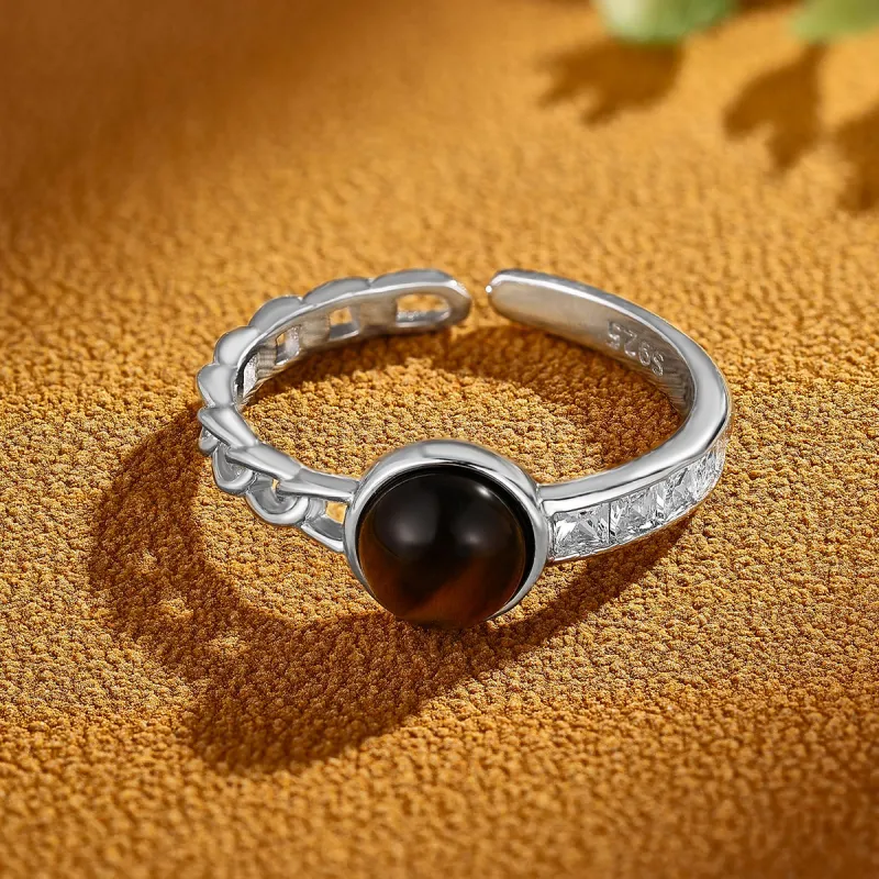 LAOMIAO Tiger's Eye Stone Rings Women's-5