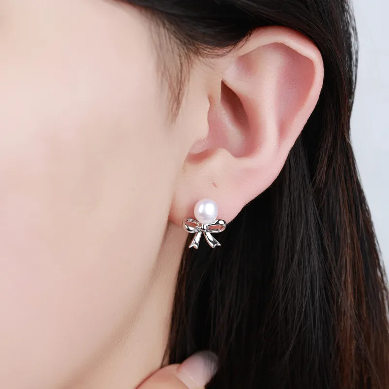 LAOMIAO Pearl Stud Earrings Women's-4