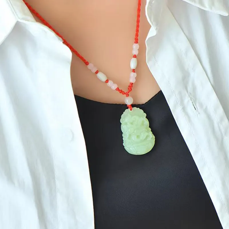 LAOMIAO Hetian Jade Pendants Unisex Green Jade-5