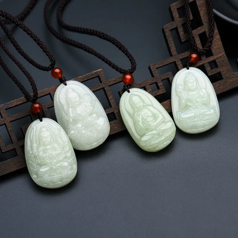 LAOMIAO Pendants Green Jade Unisex-1