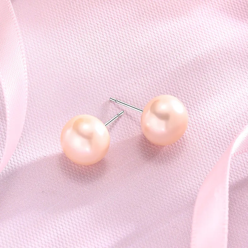 LAOMIAO Pearl Stud Earrings Women's-5