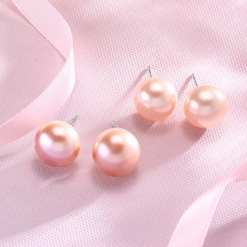 LAOMIAO Pearl Stud Earrings Women's-4