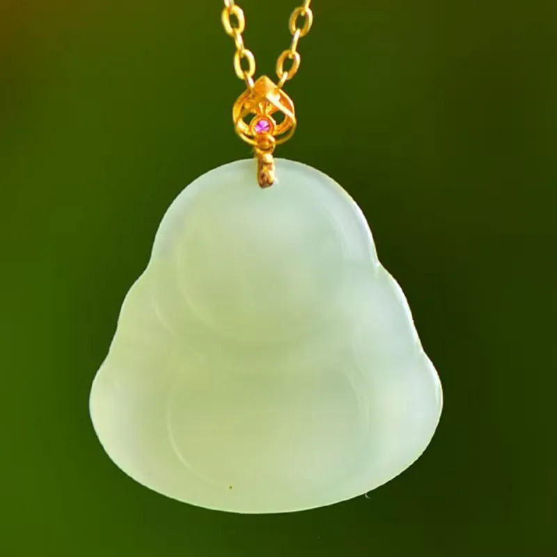 LAOMIAO Hetian Jade Pendants Pale Greenish White Jade Women's-12