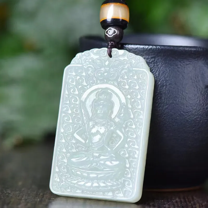LAOMIAO Hetian Jade Pendants Green Jade Unisex-4
