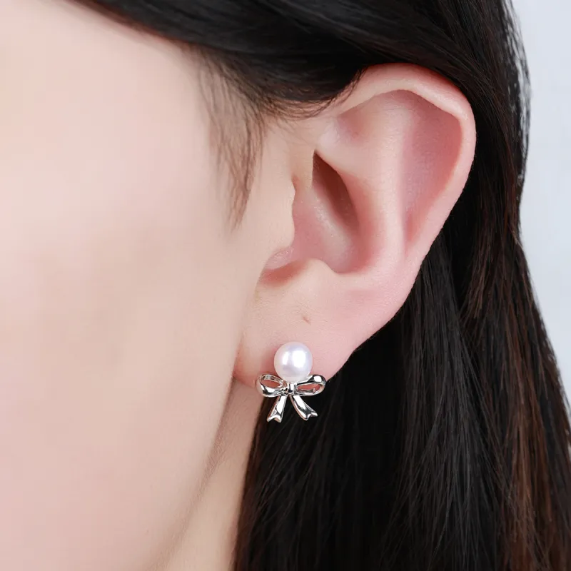 LAOMIAO Pearl Stud Earrings Women's-5