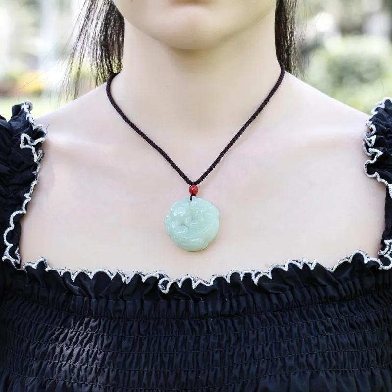 LAOMIAO Pendants Pale Greenish White Jade Women's-2