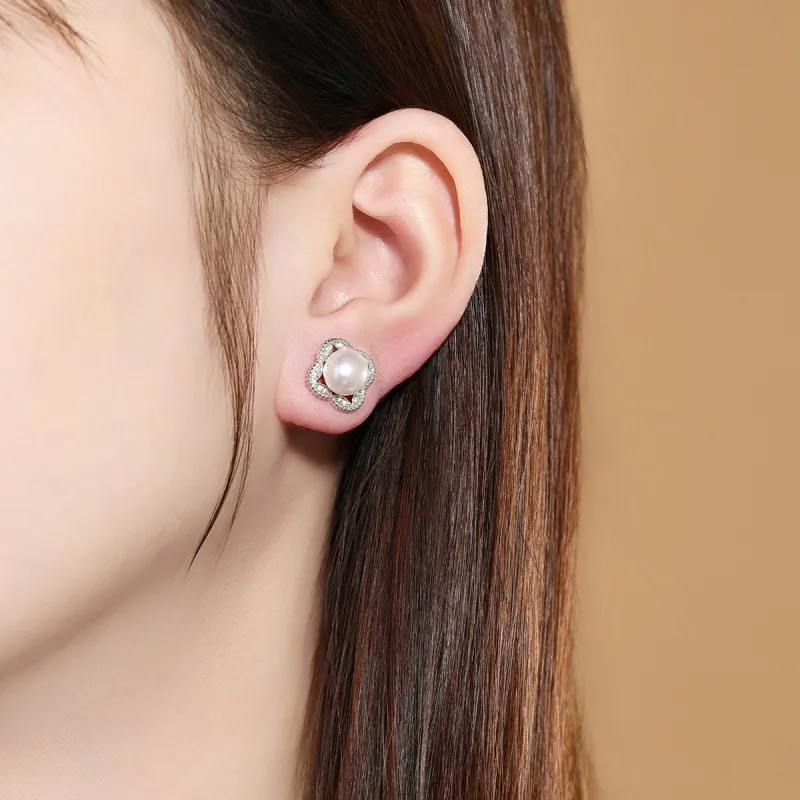 LAOMIAO Pearl Stud Earrings Women's-6