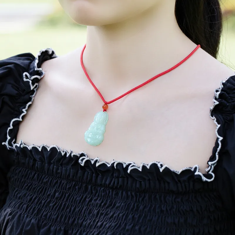 LAOMIAO Hetian Jade Pendants Pale Greenish White Jade Women's-5
