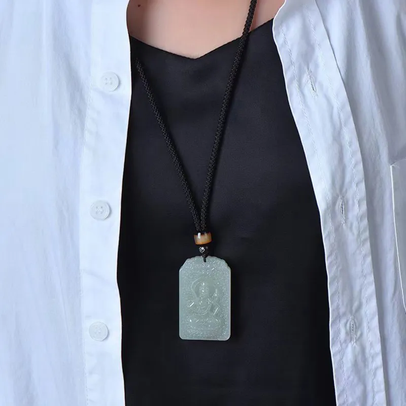 LAOMIAO Hetian Jade Pendants Green Jade Unisex-6