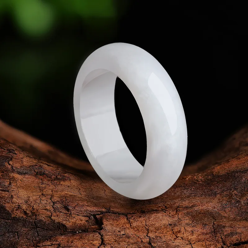 LAOMIAO Bean Type Jadeite Rings Unisex-8
