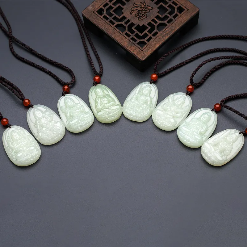 LAOMIAO Pendants Green Jade Unisex-3