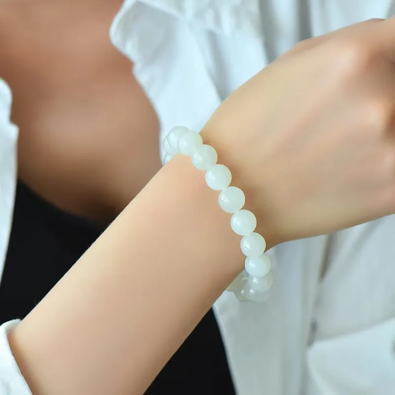 LAOMIAO Hetian Jade Bracelets White Jade Women's-1