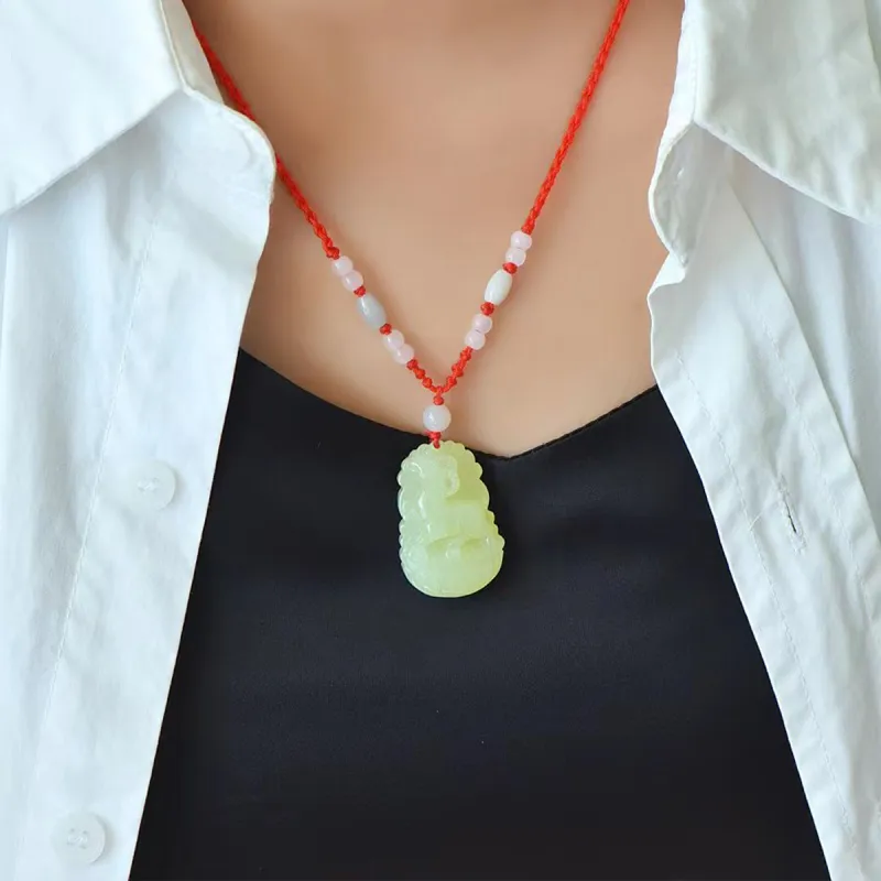 LAOMIAO Pendants Green Jade Unisex-6