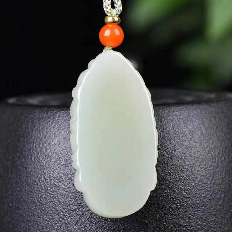 LAOMIAO Hetian Jade Pendants Pale Greenish White Jade Women's-5