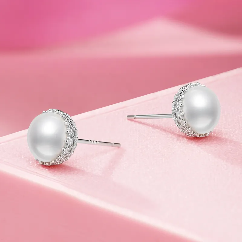 LAOMIAO Pearl Stud Earrings Women's-4