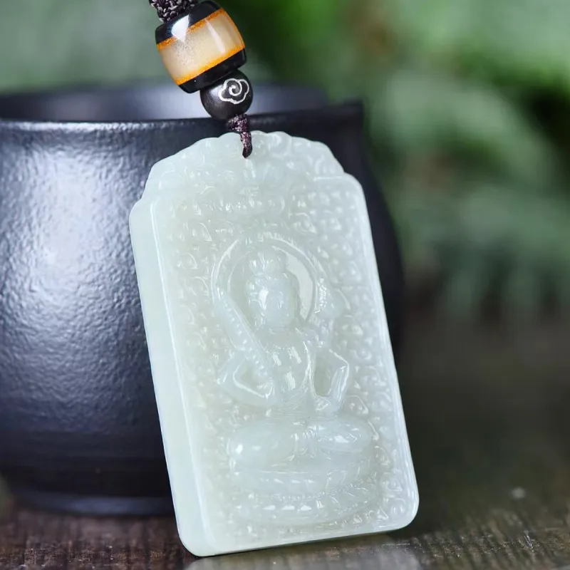 LAOMIAO Hetian Jade Pendants Green Jade Unisex-5