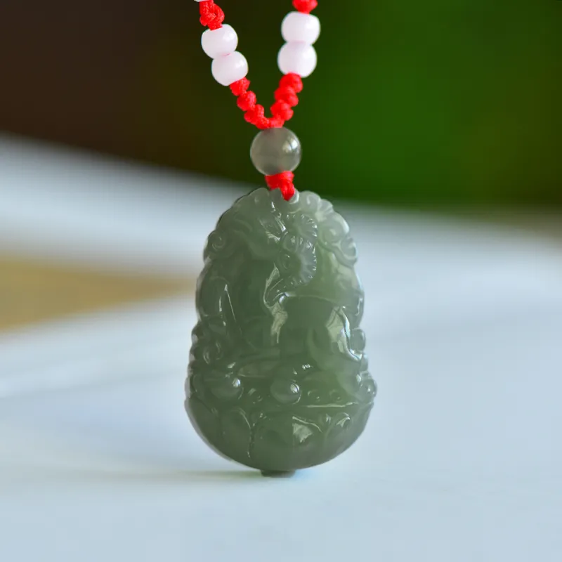 LAOMIAO Pendants Green Jade Unisex-10