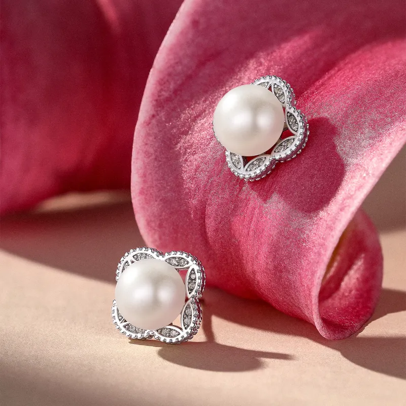 LAOMIAO Pearl Stud Earrings Women's-5