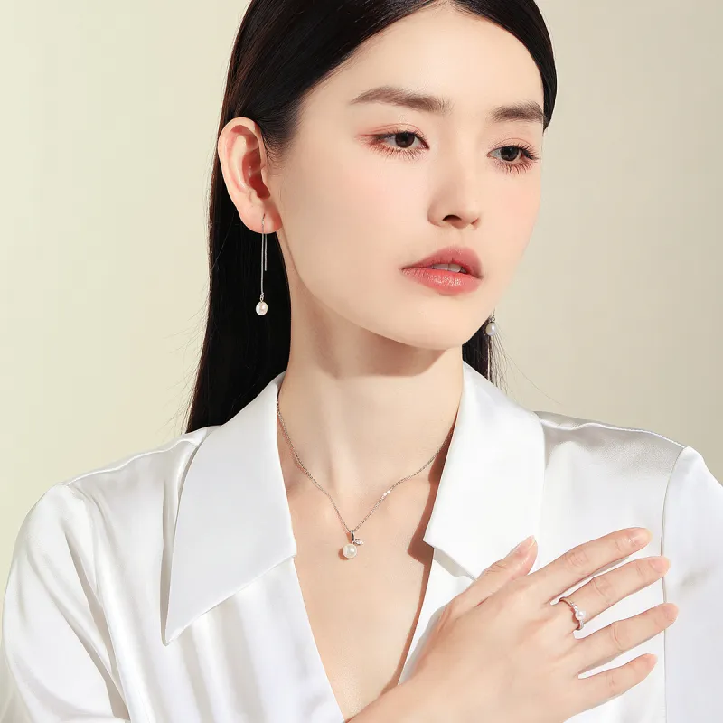 LAOMIAO Pearl Drop Earrings Women's-4