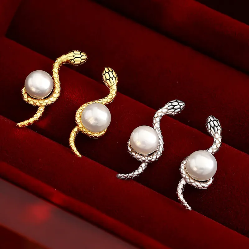 LAOMIAO Pearl S925 Silver Stud Earrings Women's-1