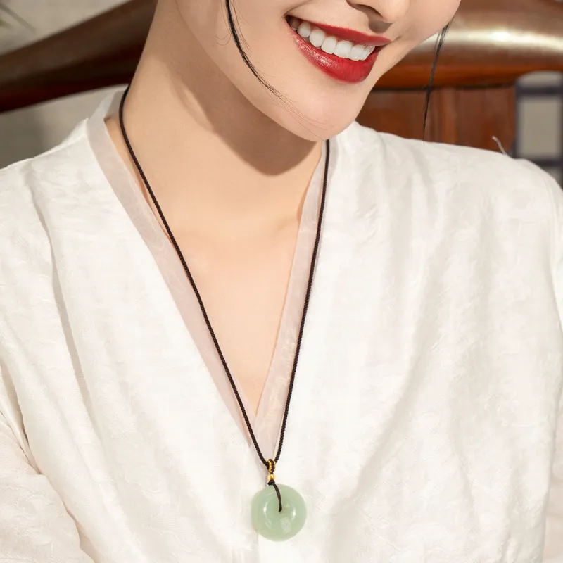 LAOMIAO Hetian Jade Pendants Pale Greenish White Jade Women's-6