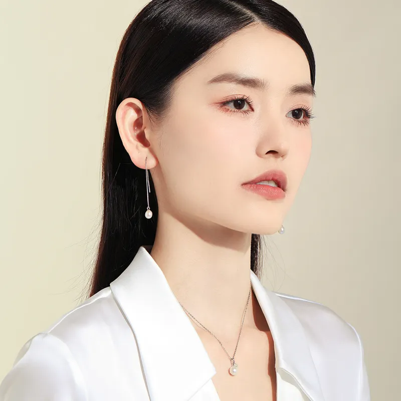 LAOMIAO Pearl Drop Earrings Women's-3