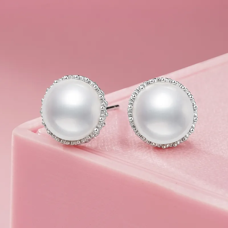 LAOMIAO Pearl Stud Earrings Women's-3