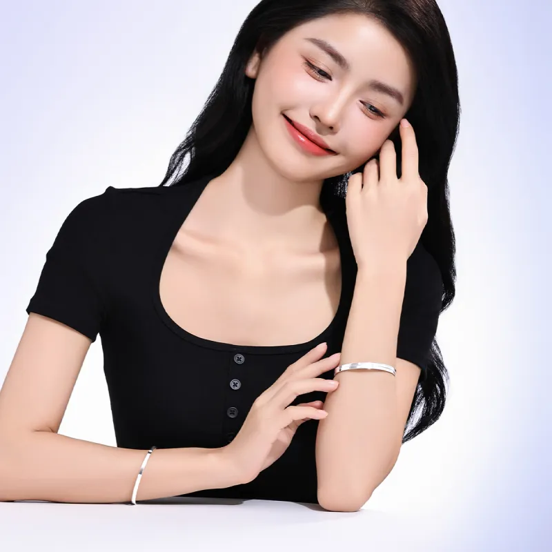 LAOMIAO 990 Silver Sterling Silver Bracelets Women's-3