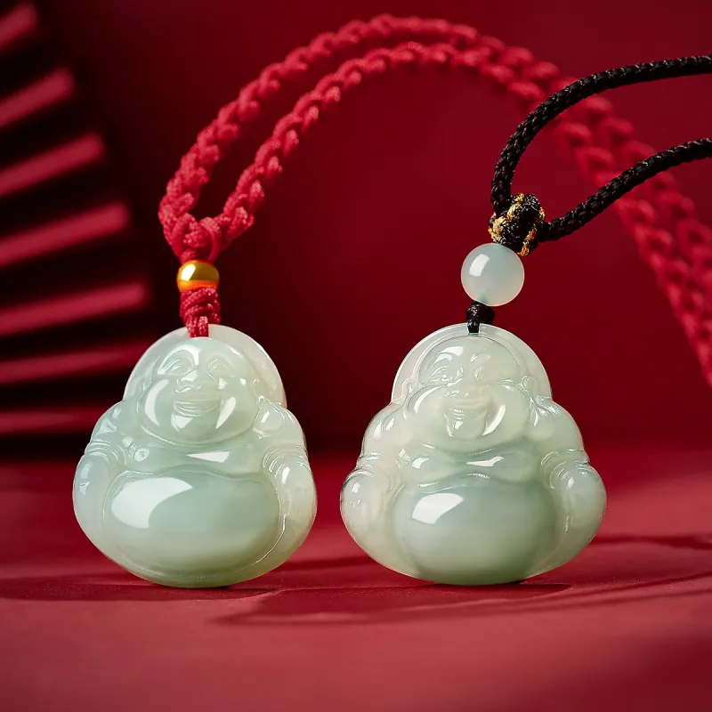 LAOMIAO Hetian Jade Pendants Pale Greenish White Jade Women's-4