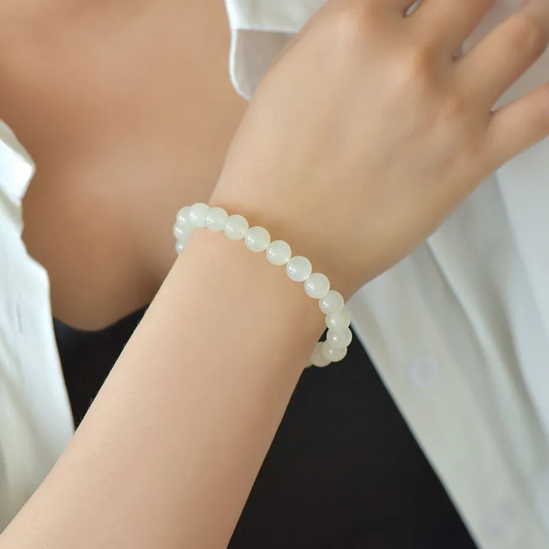 LAOMIAO Hetian Jade Bracelets White Jade Women's-3