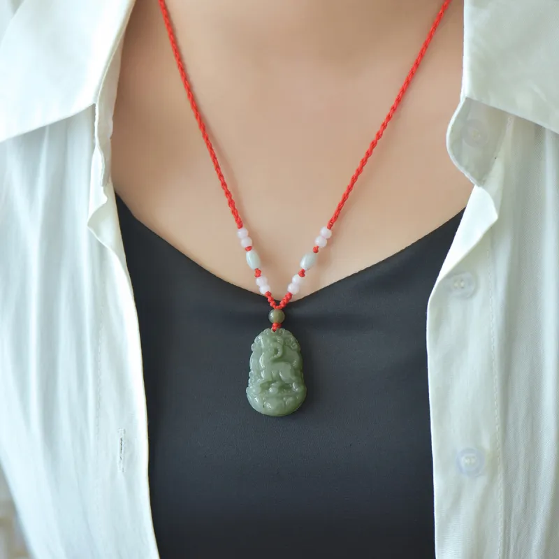 LAOMIAO Pendants Green Jade Unisex-11