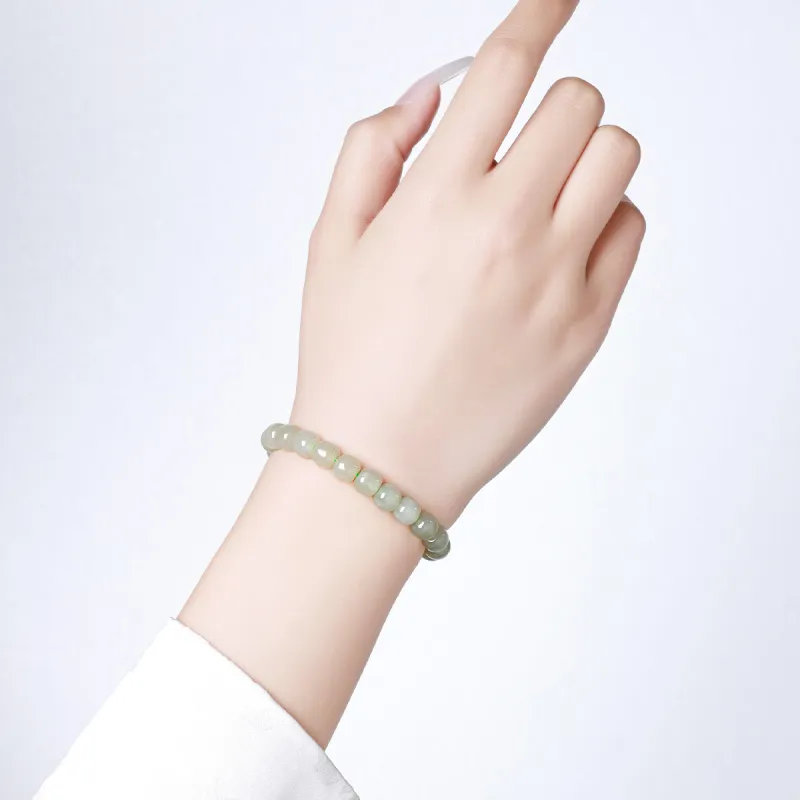 LAOMIAO Hetian Jade Pale Greenish White Jade Women's-5
