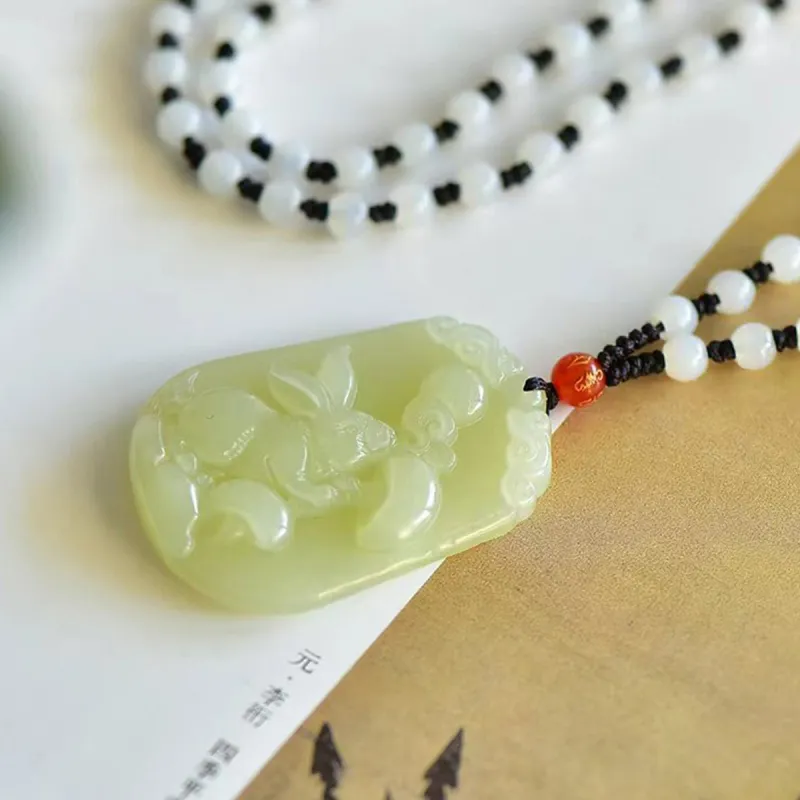 LAOMIAO Pendants Green Jade Unisex-4