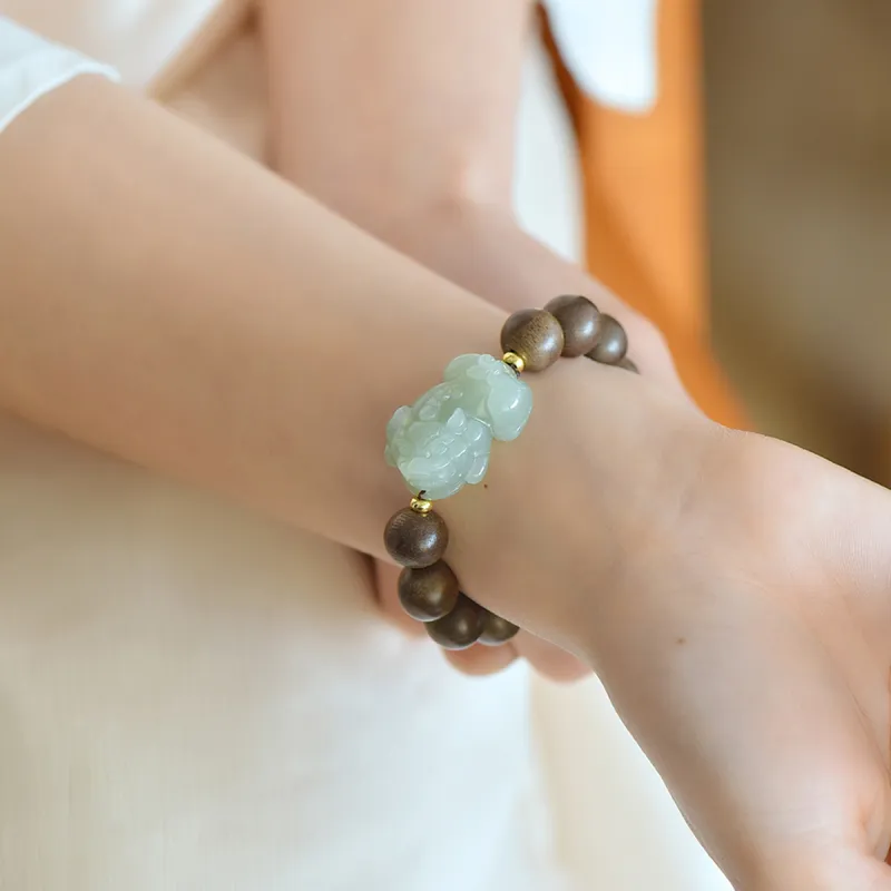 LAOMIAO Hetian Jade Bracelets Green Jade Women's-6