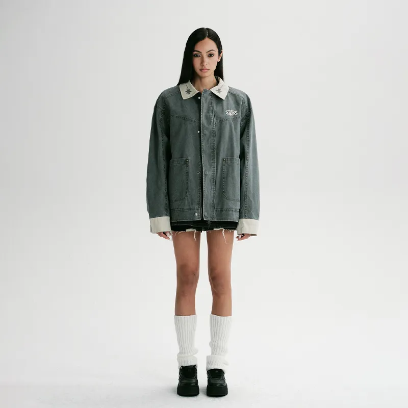 Starwalk Soldier Denim Jacket Unisex Gray-2