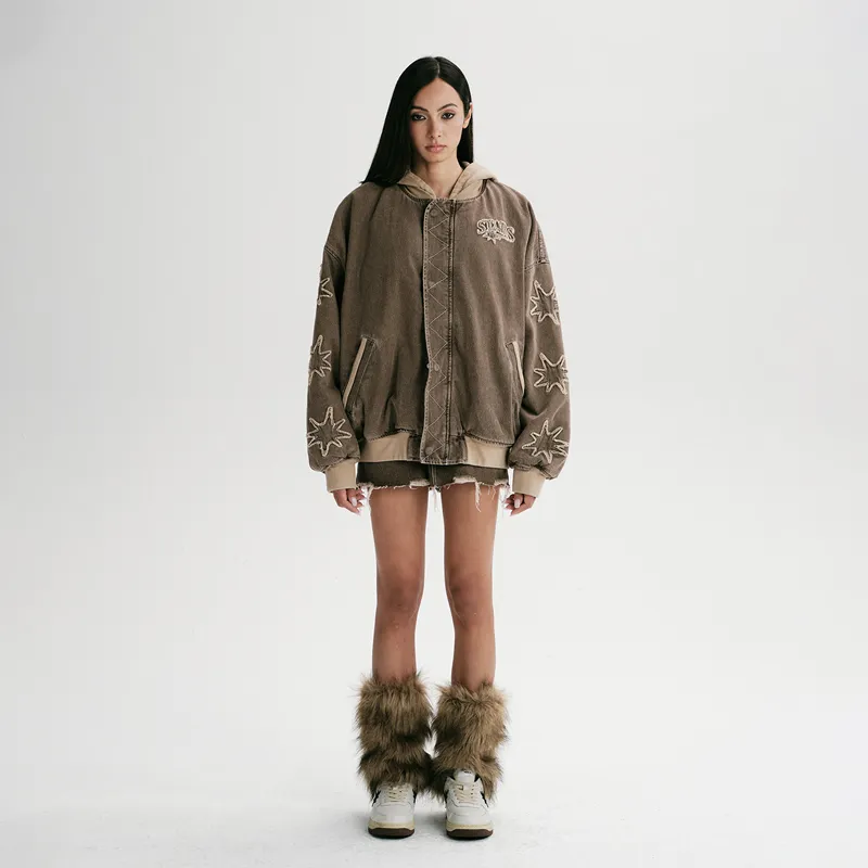 Starwalk Soldier Denim Jacket Unisex Brown-2