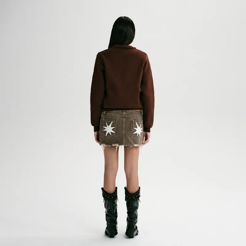 Starwalk Soldier Denim Short Skirts Women's Umber-2