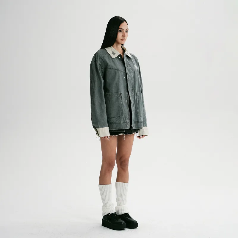 Starwalk Soldier Denim Jacket Unisex Gray-3
