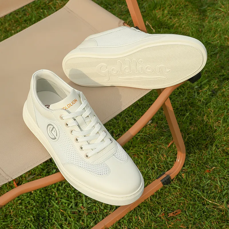 GOLDLION Skateboard Shoes Men's White-5