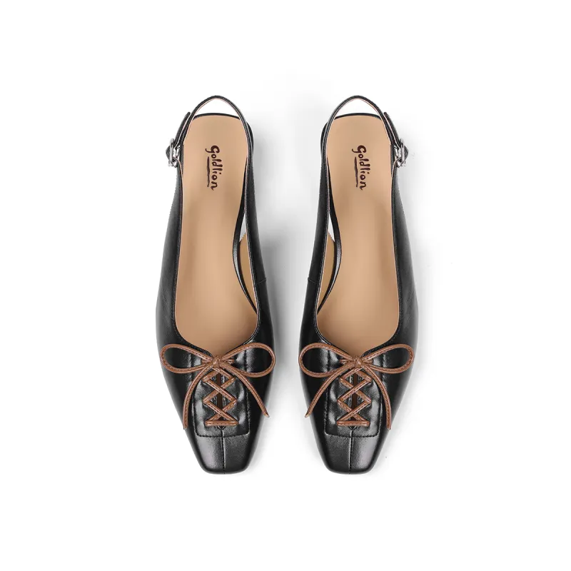 GOLDLION High Heels Women's Ecru/Black-8
