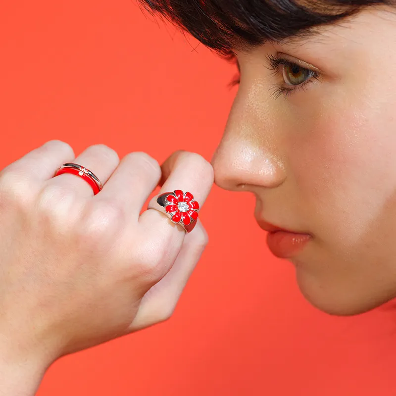 Narcii White Gold Plated Copper Rings Women's-1