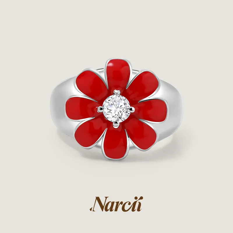 Narcii White Gold Plated Copper Rings Women's-6