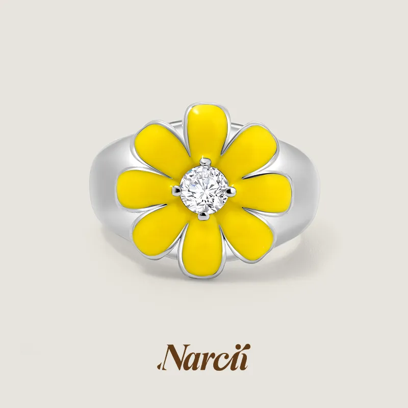 Narcii White Gold Plated Copper Rings Women's-2