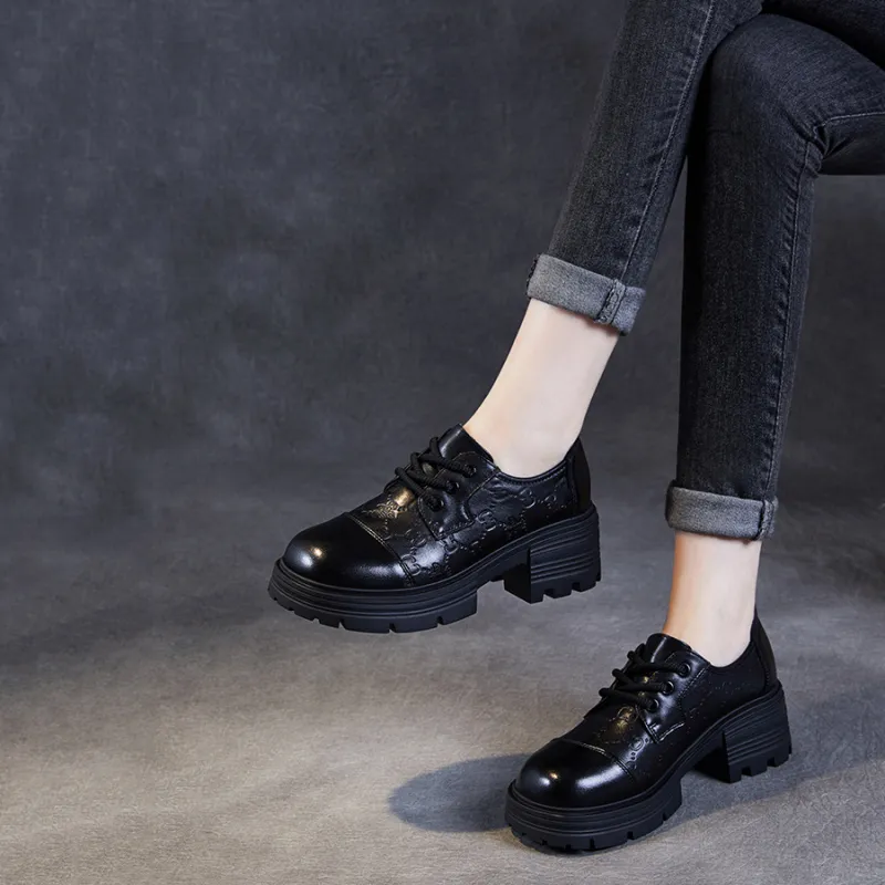 Devanro Casual Single Shoes 5.5cm Women's Black-1