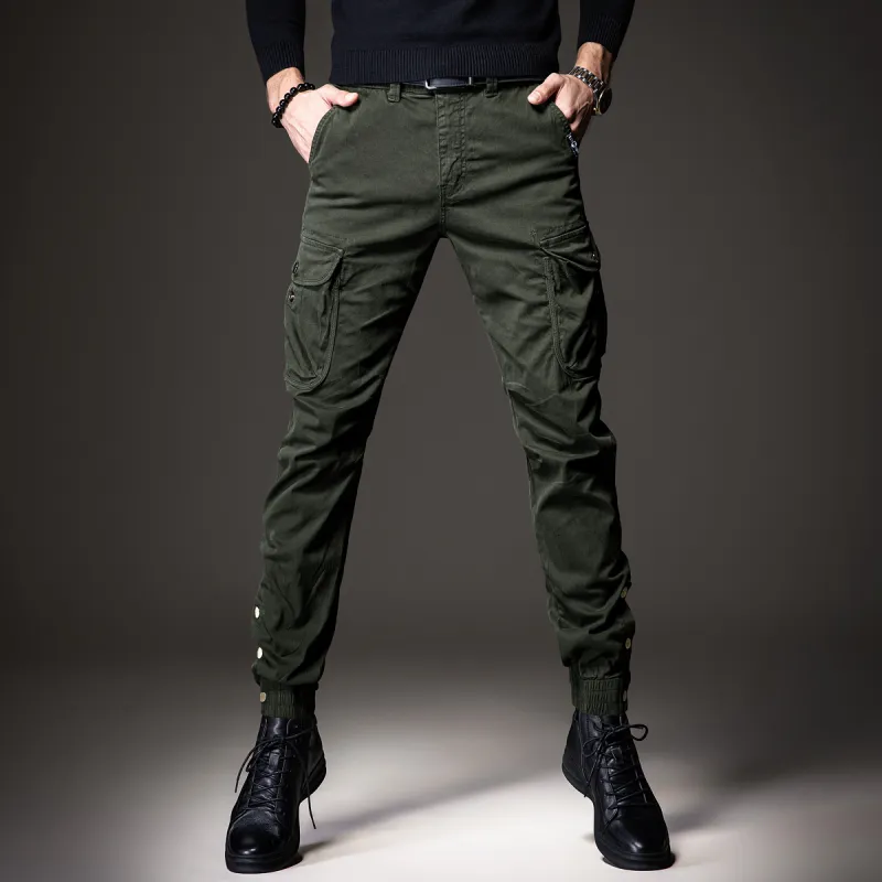 Devanro Casual Pants Men's Black-7